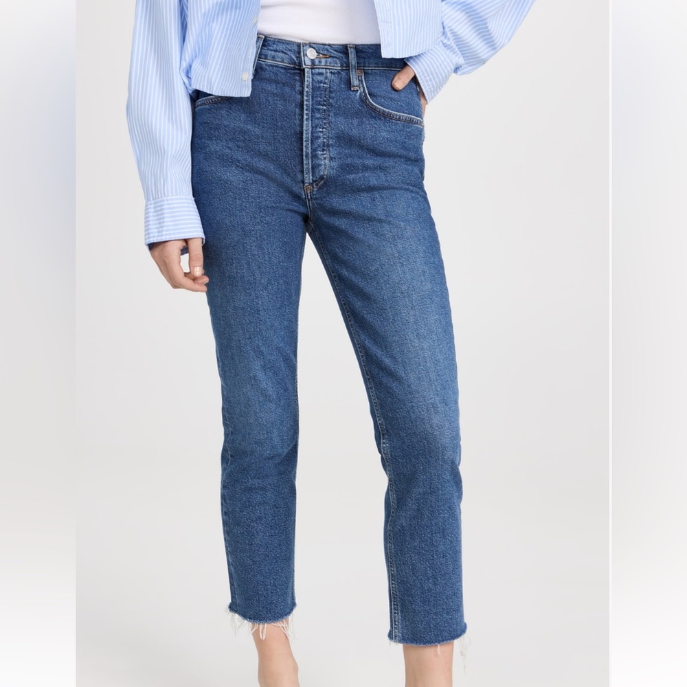 AGOLDE Riley Crop Straight Jeans in Sphere